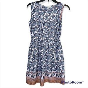 Speed Control Navy Paisley Print Sleeveless Dress Size Small